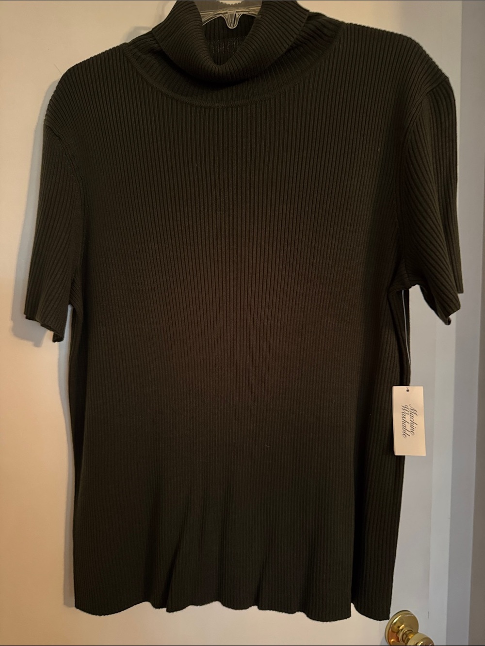 Judith Hart Classic Olive Ribbed Turtleneck Top - Women NWT Sz 1x